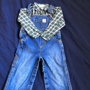 24M jumper with green shirt onesie